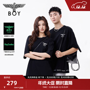 BOY LONDON【夜光logo】春夏情侶款字母印花潮牌休閑短袖T恤N01908 黑色 M （碼數偏大，建議選小1碼）