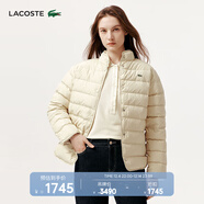 LACOSTE法國鱷魚(yú)女裝秋冬時(shí)尚潮流立領(lǐng)短款外套羽絨服女|BF5482 E8M/米色 XL 42/175