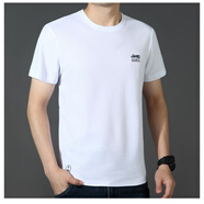 吉普鳥(niǎo)（Jeepbird）JP男士純棉雙珠地短袖T恤大碼半袖打底衫 白色 3XL