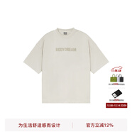 BODYDREAM索羅娜涼感短袖男夏季重磅破洞情侶裝t恤五分袖休閑上衣 米色（涼感） 3XL