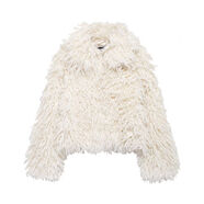 無(wú)疆妙品歐美風(fēng)ins博主毛絨絨長(cháng)袖短款加厚外套仿皮草效果上衣女秋冬 奶白色短款195939 XS XS