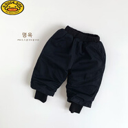 G.duck韓系風(fēng)兒童棉褲闊腿褲女童韓版個(gè)性?shī)A棉保暖小腳褲冬男童潮酷童裝 黑色 80 cm