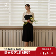 獨束【束型系列】大碼郁金裙雙版型拼接連衣裙女新款顯瘦氣質(zhì)裙子 梨形-加長(cháng) XL (尺碼：3) 拍前和客服確認尺碼