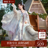 十三余小豆蔻兒[月隱花朝]春日紫色刺繡斗篷對襟衫齊胸破裙漢服女 斗篷 現貨 S