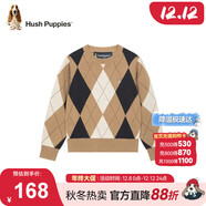 暇步士（Hush Puppies）童裝兒童線(xiàn)衣男童學(xué)院風(fēng)套頭內搭女童全棉毛衣 暖卡其   120   