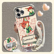 FGHGF瘋狂動(dòng)物城瘋狂動(dòng)物城適用蘋(píng)果16ProMax手機殼iPhone15防摔14全包12/13Pro 銀色-HHAG177狐貍尼克+鏡面支架AB4+p0 iPhone 16 Pro Max