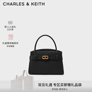 CHARLES&KEITH質(zhì)感荔枝紋金屬扣凱莉包手提包單肩包包女包圣誕禮物CK2-50270880