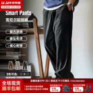 馬登工裝雪尼爾垂感聰明褲美式巴恩風(fēng)直筒休閑褲仿燈芯絨束腳長(cháng)褲子男 黑色 【男士休閑褲/褲子男款秋冬/黑褲子/美式工裝褲】 L