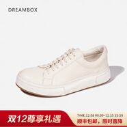 dreambox鈞博vibram高端馬皮白色運動(dòng)休閑板鞋春夏新款舒適透氣男鞋 象牙白 39 男碼