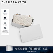 CHARLES&KEITH質(zhì)感菱格鏈條小方錢(qián)包女包包女包生日禮物圣誕禮物CK6-10680924 Cream奶白色 XS