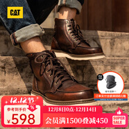 CAT卡特馬丁靴工裝靴男鞋經(jīng)典款BRAVADO輕戶(hù)外復古時(shí)尚牛皮機車(chē)靴 深棕P712950 39