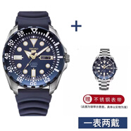 SEIKO新款精工5號手表男機(jī)械表日本原裝潛水表男表SRP599J1 SRP605J2藍(lán)色 送鋼帶 43mm