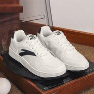 安踏（ANTA）板鞋男2026春季新款厚底增高皮面保暖小白鞋通勤百搭運動(dòng)休閑鞋男 深藍黑 39