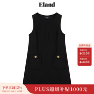 ELAND衣戀秋季連衣裙女圓領(lǐng)學(xué)院風(fēng)A字版型背心連衣裙 黑色(19)Black L