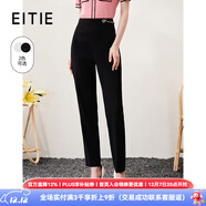 愛(ài)特愛(ài)（EITIE）氣質(zhì)OL高腰顯瘦小腳休閑褲通勤簡(jiǎn)約百搭春季新款6905601 黑色20 M 160