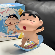 GQP裸奔沖浪蠟筆小新手辦潮玩公仔搞怪可愛(ài)解壓桌面擺件玩偶生日禮物 裸奔沖浪小新-約10cm（閉眼款）