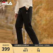 斐樂(lè )（FILA）官方男士長(cháng)褲秋冬季款針織時(shí)尚直筒長(cháng)褲子運動(dòng)褲簡(jiǎn)約通勤休閑長(cháng)褲 【經(jīng)典款】正黑色-BK 3XL 190/96A