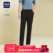 海瀾之家（HLA）休閑褲男款輕商務(wù)時(shí)尚系列刺繡褲子男春 黑色8J 28 165/70A推薦100~106斤