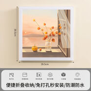 詠幻浴室壁畫(huà)畫(huà)折疊收納箱免打孔掛墻式化妝室防水洗澡放衣服神器置 一鍵開(kāi)關(guān)環(huán)繞式防水日出