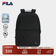 FILA 斐樂(lè )官方女包背包2026春新款時(shí)尚休閑簡(jiǎn)約雙肩包書(shū)包電腦包 正黑色-BK XS