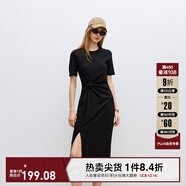 ONLY夏季時(shí)尚休閑長(cháng)款開(kāi)叉收腰顯瘦連衣裙女|124261004 H1Z 黑色 S