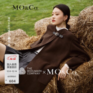 MO&Co.撞色橡筋織帶中腰百褶裙半身裙短裙辣妹JK風(fēng)設計感裙子摩安珂 中花灰色 XS 155