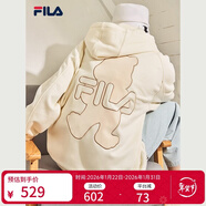 斐樂(lè )斐樂(lè )官方女裝外套秋季上衣多彩潮流加絨保暖開(kāi)衫連帽小熊外套 奶鹽白-F51W138599FIV(加絨) 155/76A/XS