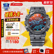 卡西歐（CASIO）黑金手表gshock黑白賽車(chē)冰韌運動(dòng)時(shí)尚學(xué)生防水送男友圣誕禮物腕表 GA-110TLS-8A潮流Z時(shí)代主題