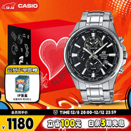 卡西歐（CASIO）手表男士EDIFICE世界時(shí)間計時(shí)石英表禮盒款圣誕節禮物EFR-304D-1A