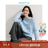 茵曼（INMAN）毛衣女POLO領(lǐng)冬季套頭針織衫通勤長(cháng)袖毛衣上衣 淺藍色 XL