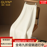 GUYN國際一線(xiàn)品牌設計師老錢(qián)風(fēng)格羊毛針織連衣裙的婦女春冬中國風(fēng)優(yōu)雅 米白色 33羊毛 均碼 90-135斤