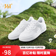 361°運動(dòng)女鞋秋冬季透氣開(kāi)學(xué)厚底增高小白休閑板鞋子女682426611-1