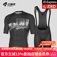蘭帕達騎行服公路車(chē)男夏季騎行服短袖上衣騎行短褲套裝速干騎行衣風(fēng)尚 膠片黑短袖+皓月背帶短褲黑色 L （適合體重120-139斤）