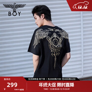 BOY LONDON【暗黑羅盤(pán)】夏情侶款短袖權杖印花炸街潮牌T恤N01906 N0103902 S