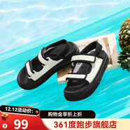 361°361度男女拖鞋夏季新款運動(dòng)鞋防滑拖鞋潮流百搭舒適軟彈透氣 羽毛白/曜石黑6722 【女款】 38