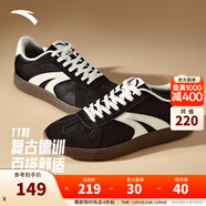 安踏TT鞋丨王一博同款德訓鞋男女情侶款冬季休閑板鞋運動(dòng)鞋休閑薄底鞋 【男款TT】基礎黑/象牙白-2 45 （建議拍大半碼）