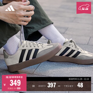 adidas「T頭鞋」BARREDA板鞋德訓鞋男女阿迪達斯輕運動(dòng) 灰色/黑色/樹(shù)脂黃   45