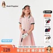 暇步士（Hush Puppies）童裝兒童女童夏季新款輕薄透氣休閑時(shí)尚Polo連衣裙 淡粉 110 cm
