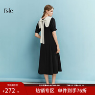 范思藍恩范思藍恩22FS2759法式連衣裙女夏季溫柔風(fēng)甜美氣質(zhì)顯瘦長(cháng)裙小黑裙 黑色 S
