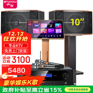 山水（SANSUI）FK-101 家庭K歌家用電視卡拉OK唱歌10寸12寸點(diǎn)唱一體機KTV客廳音響套裝會(huì )議室卡包教學(xué)娛樂(lè )大音箱 【推薦】FK101三分頻10單元+功放+話(huà)筒+3T