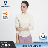 Navigare意大利小帆船女士長(cháng)袖T恤2025秋季新款舒適內搭上衣半開(kāi)領(lǐng)體恤 糖漿色 L