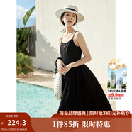 茵曼（INMAN）章若楠同款歐若風(fēng)天絲薄開(kāi)衫女裝襯衫2025夏季新品長(cháng)袖襯衣 吊帶裙黑色-18322336 XL