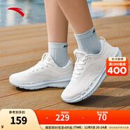 安踏女鞋網(wǎng)面透氣運動(dòng)鞋冬季女子跑步鞋黑色輕便軟底休閑百搭鞋子女 【網(wǎng)面】紙莎白/淺霧灰7721-3 38.5 (240mm)