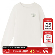 美特斯邦威（Meters Bonwe）女裝2025春季新款簡(jiǎn)約舒適百搭純色下擺抽繩長(cháng)袖衛衣 香草冰白 M 160 84A