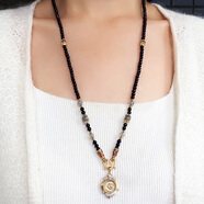 萬(wàn)寶資泰國佛牌專(zhuān)用掛鏈藍砂石月光石水晶鏈925銀項鏈珠鏈毛衣鏈 4mm925銀75cm