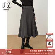 玖姿·安娜蔻優(yōu)雅簡(jiǎn)潔復古氣質(zhì)A字版型松緊長(cháng)裙女冬款 中灰 L