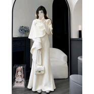 小紅書(shū)巨好看的秋冬裝一整套裝女時(shí)尚小香風(fēng)披肩斗篷外套搭配 披肩+連衣裙[兩件套] M [建議80100斤]