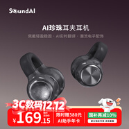 聲智FairyClip 珍珠耳夾式耳機 AI智能藍牙耳機開(kāi)放式會(huì )議翻譯運動(dòng)游戲長(cháng)續航國家補貼IOS安卓 暗影灰