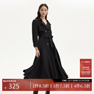 VEROMODA 連衣裙女2024早秋新款七分袖雙排扣系帶A擺風(fēng)衣連衣裙32437C024