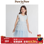 PawinPaw卡通小熊童裝25年春夏新款女童網(wǎng)紗連衣裙浪漫公主裙